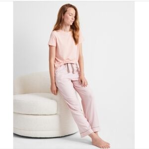 State Of Day Plaid Flannel Pjama Pants Pink Stripe